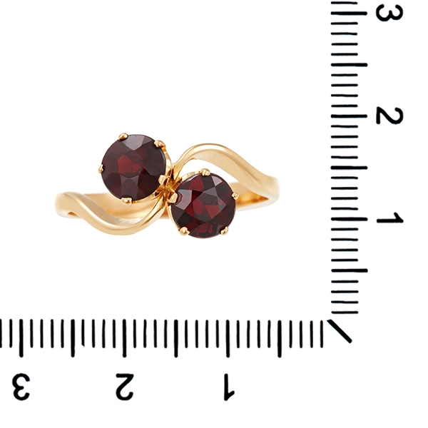Ring, 18K, Gelbgold, Granat