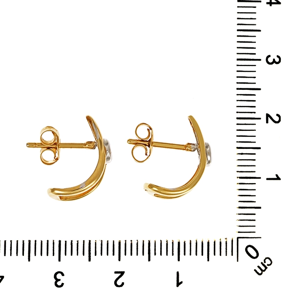 Ohrringe, 14K, Gelb-/Weißgold, Brillant