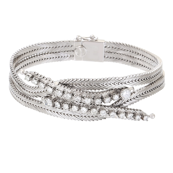 Armband, 18K, Weißgold, Brillanten
