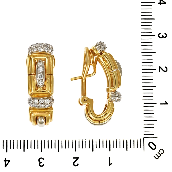 Clip-Stecker, 18K, Gelb-/Weißgold, Brillanten