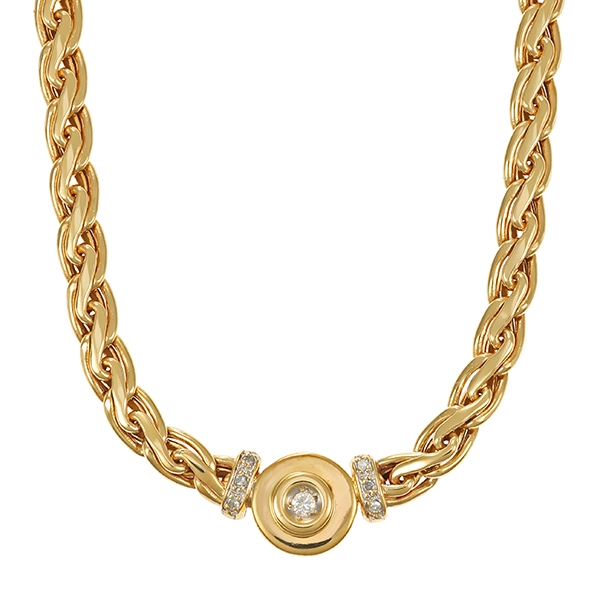 Collier, 18K, Gelb-/Weißgold, Brillant, Diamanten