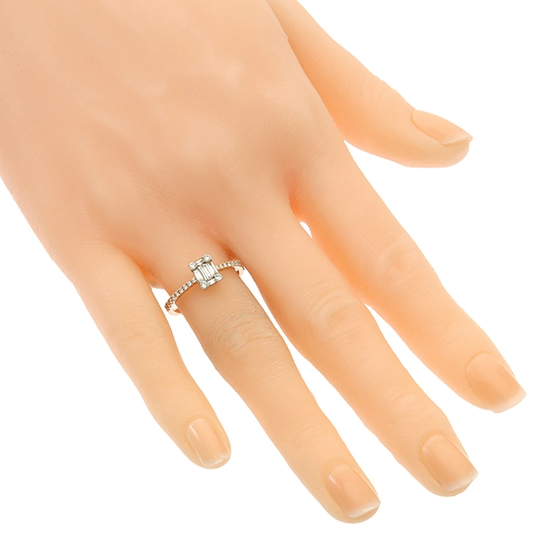 Diamantring, 18K, Weiß-/Rotgold, Brillanten, Diamanten