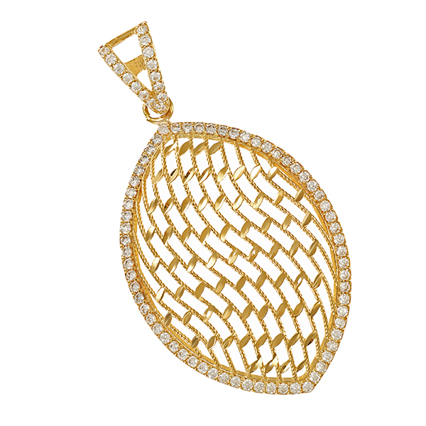 Anhänger, 14K, Gelbgold, Zirkonia