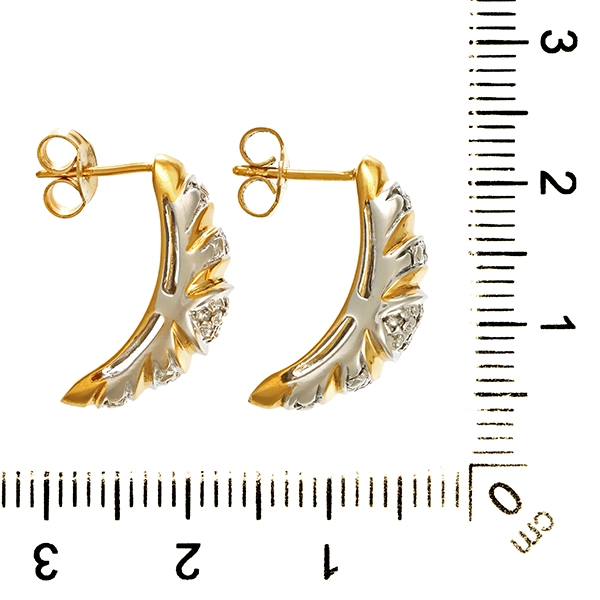 Ohrstecker, 8K, Gelb-/Weißgold, Diamanten