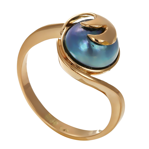 Ring, 14K, Gelbgold, Perle