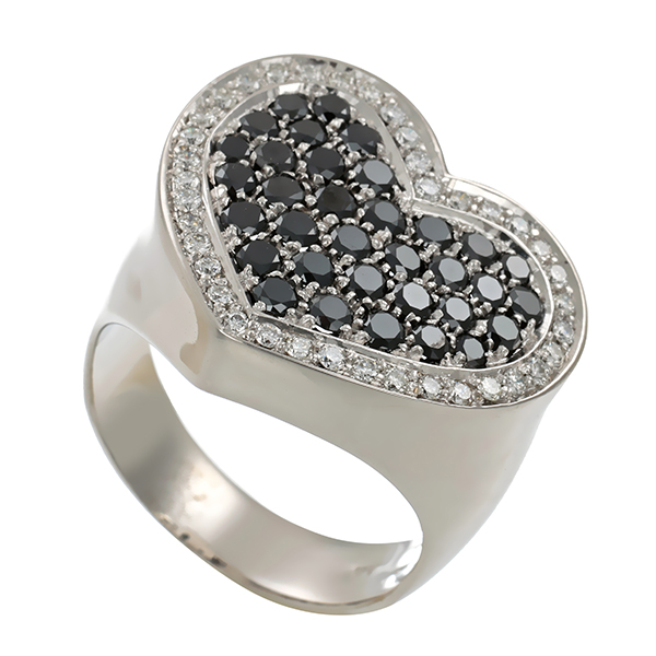 Diamantring, 18K, Weißgold, Brillanten, Diamanten, Herz