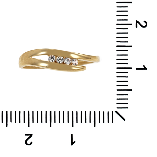Ring, 14K, Gelb-/Weißgold, Zirkonia