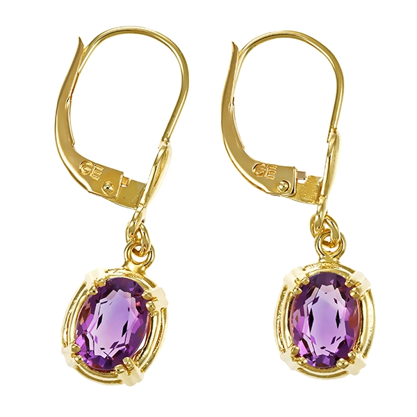 Ohrhänger, 14K, Gelbgold, Amethyst
