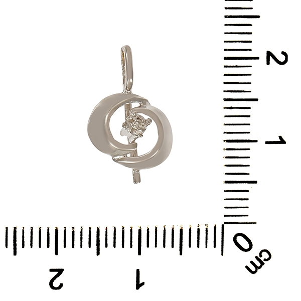 Anhänger, 14K, Weißgold, Diamant