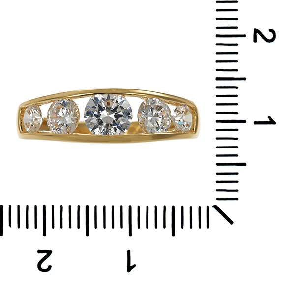 Ring, 14K, Gelbgold, Zirkonia