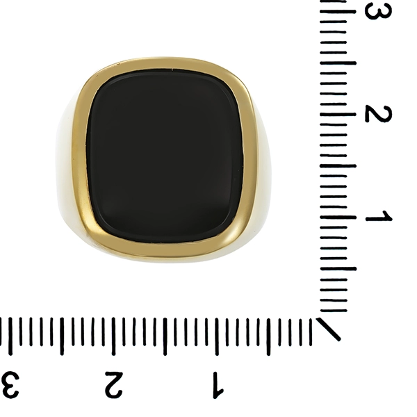 Herrenring, 8K, Gelbgold, Onyx