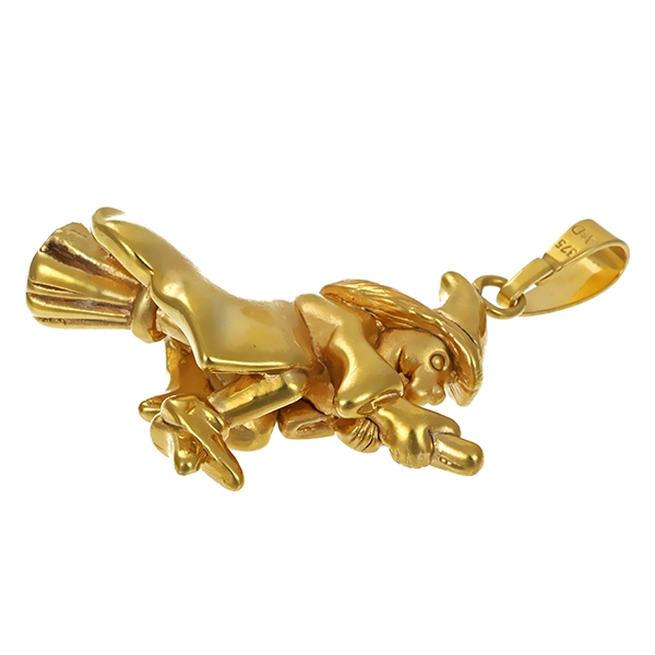 Anhänger, 9K, Gelbgold, Hexe
