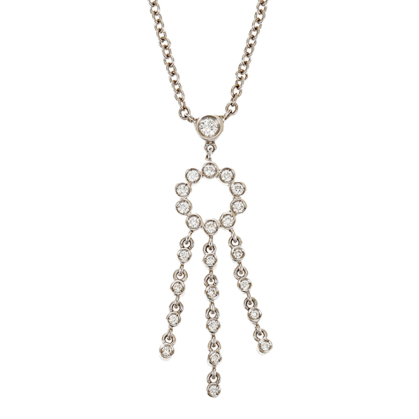 Collier, 18K, Weißgold, Brillanten