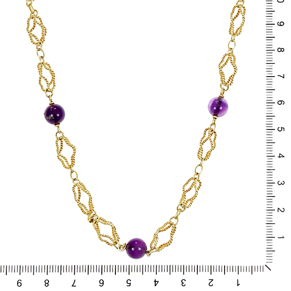 Collier, 14K, Gelbgold, Amethyst