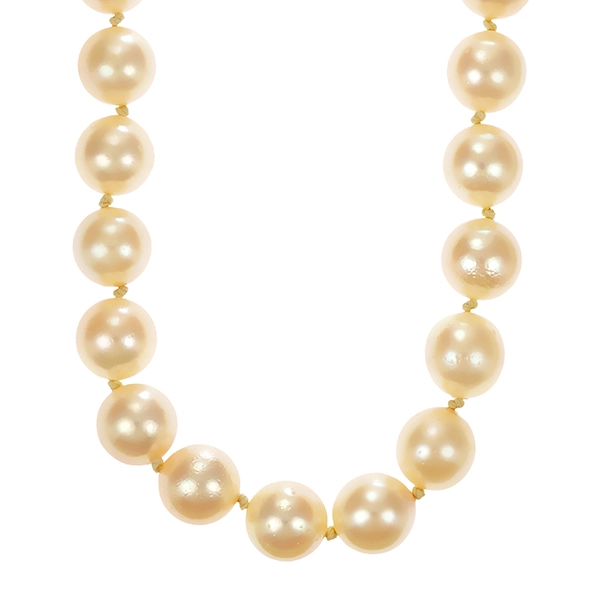 Perlenkette, 14K, Weißgold, Rubine