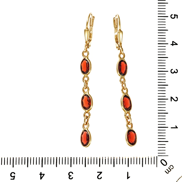 Ohrhänger, 14K, Gelbgold, Granate, Ohrhänger