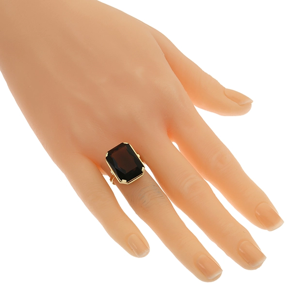 Ring, 14K, Gelbgold, Rauchquarz