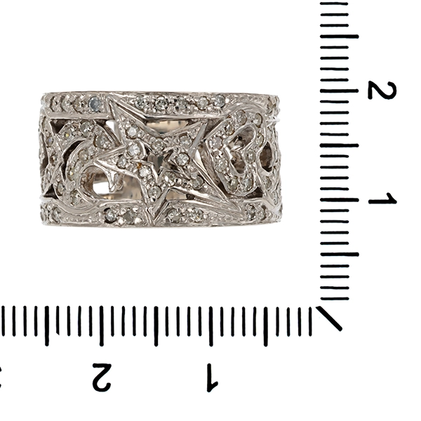 Ring, 14K, Weißgold, Diamanten