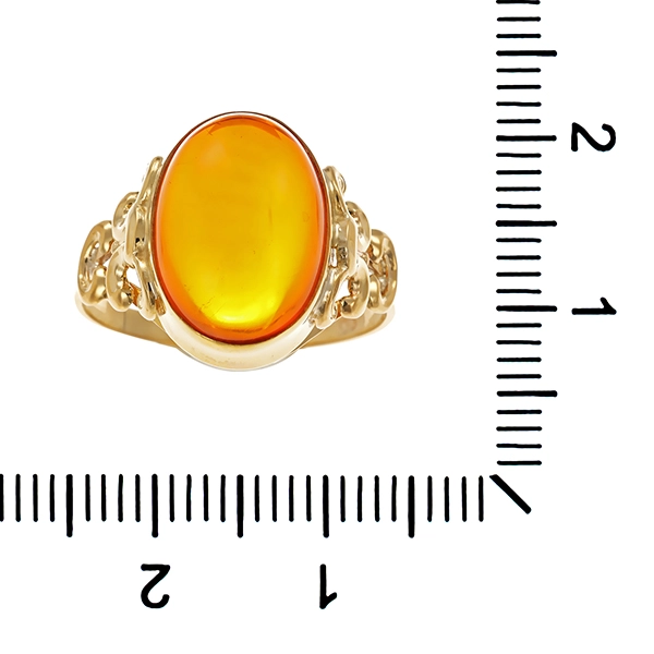 Ring, 8K, Gelbgold, Bernstein