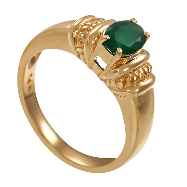 Ring, 14K, Gelbgold, Smaragd