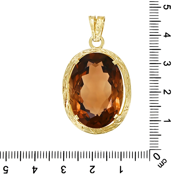 Anhänger, 14K, Gelbgold, Rauchquarz