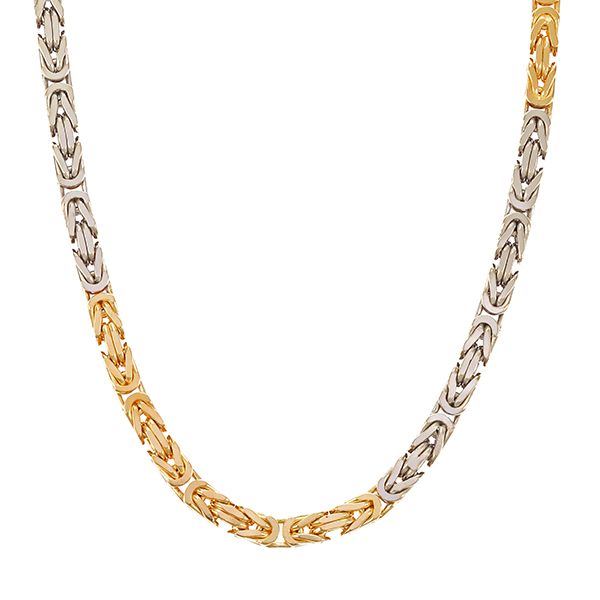 Königskette, 14K, Gelb-/Weißgold
