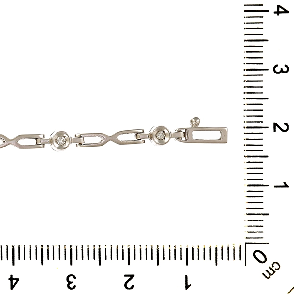 Armband, 14K, Weißgold, Diamanten