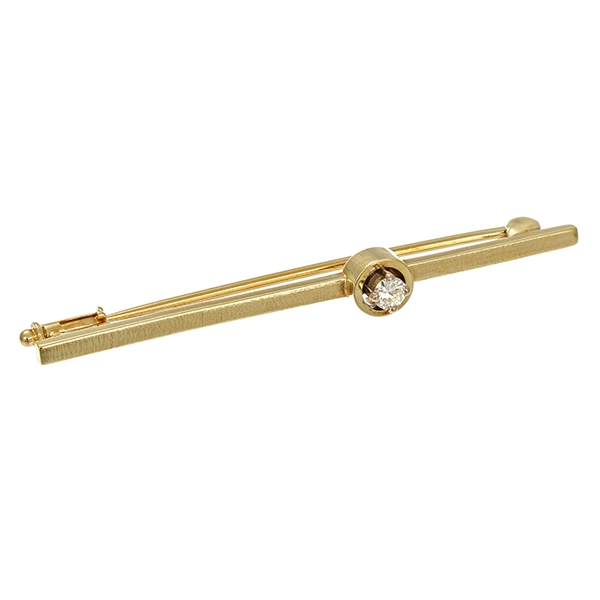 Brosche, 14K, Gelbgold, Brillant