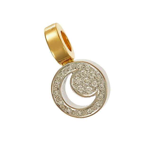 Anhänger, 18K, Gelb-/Weißgold, Brillanten