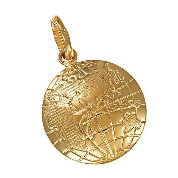 Anhänger, 14K, Gelbgold, Erdkugel