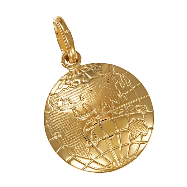 Anhänger, 14K, Gelbgold, Erdkugel