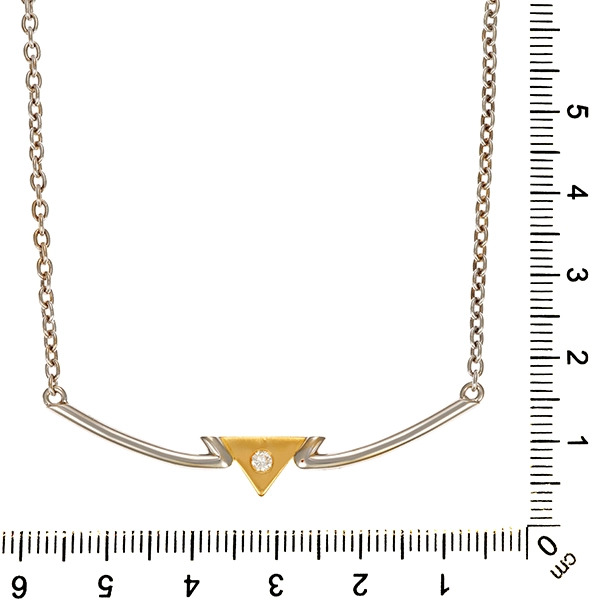 Collier, 950 Platin, Gelbgold, Brillant