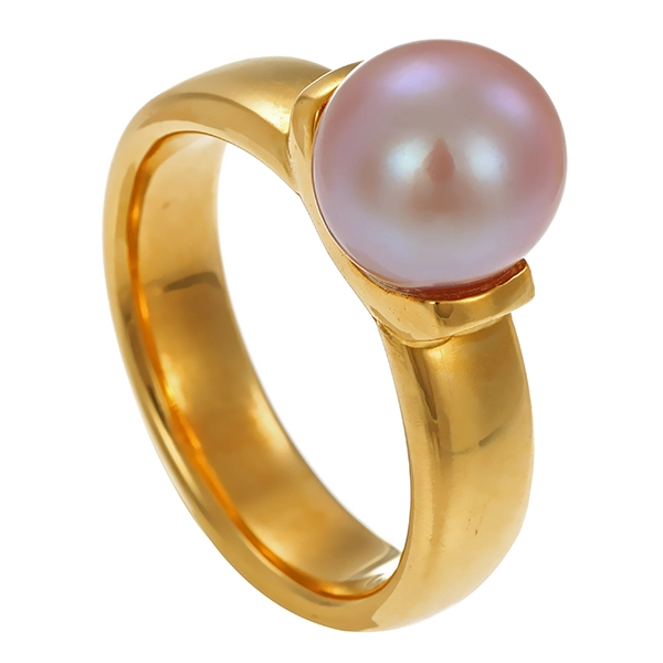 Ring, 18K, Gelbgold, Perle
