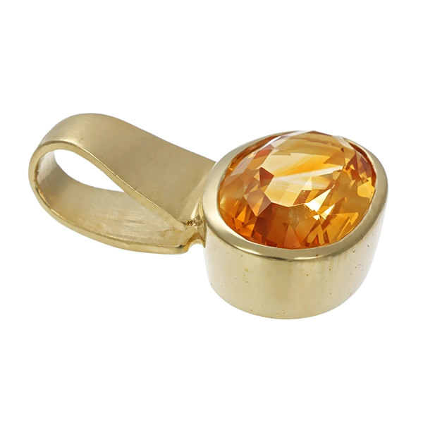 Anhänger, 14K, Gelbgold, Citrin
