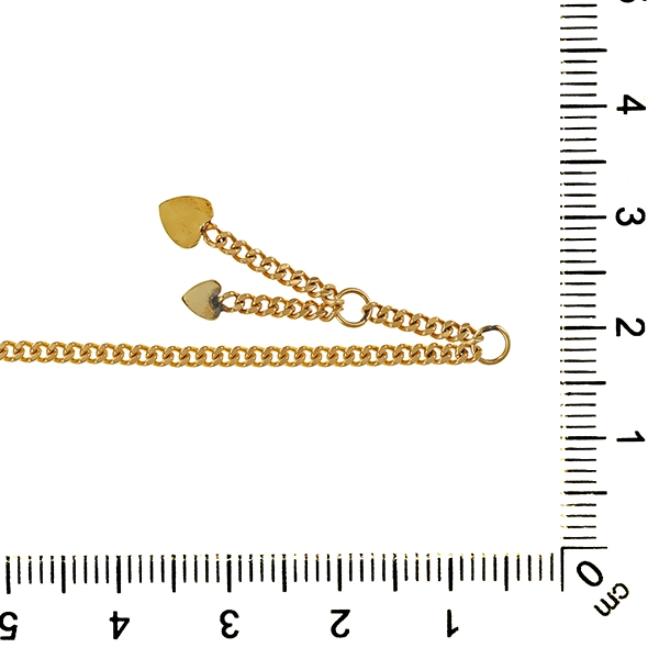 Fußkette, 14K, Gelbgold, Herz