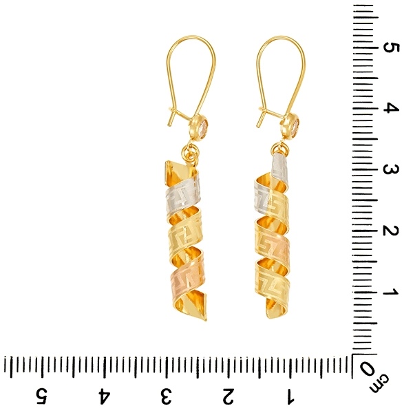 Ohrhänger, 14K, Gelbgold, Rotgold, Weißgold, Zirkonia