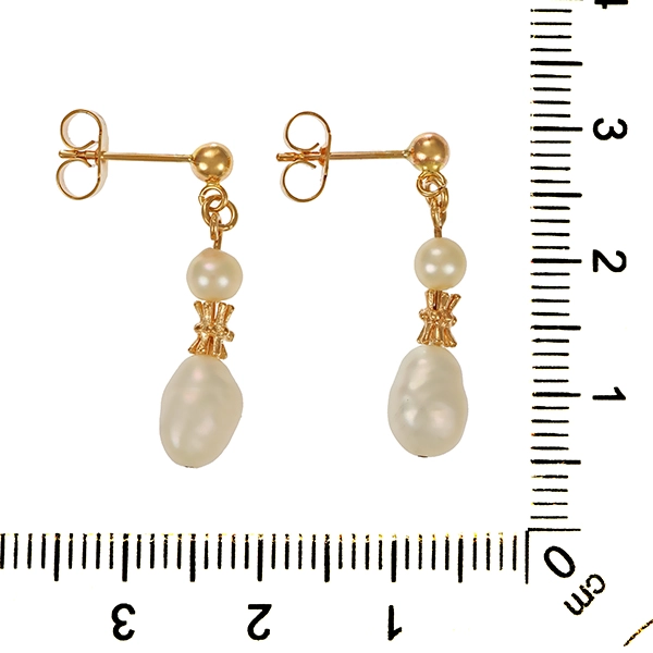 Steckhänger, 9K, Gelbgold, Perlen