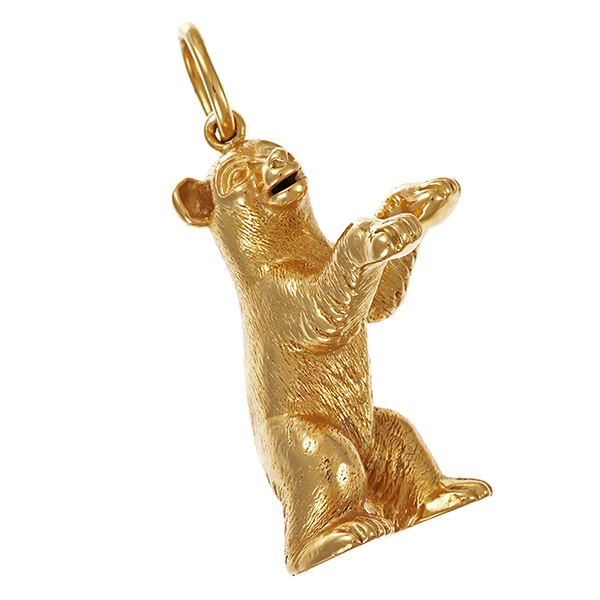 Anhänger, 18K, Gelbgold, Bär