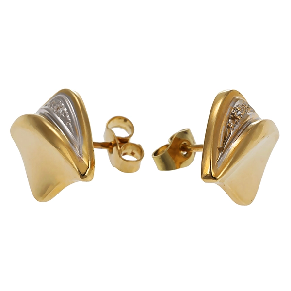 Ohrstecker, 14K, Gelb-/Weißgold, Diamanten