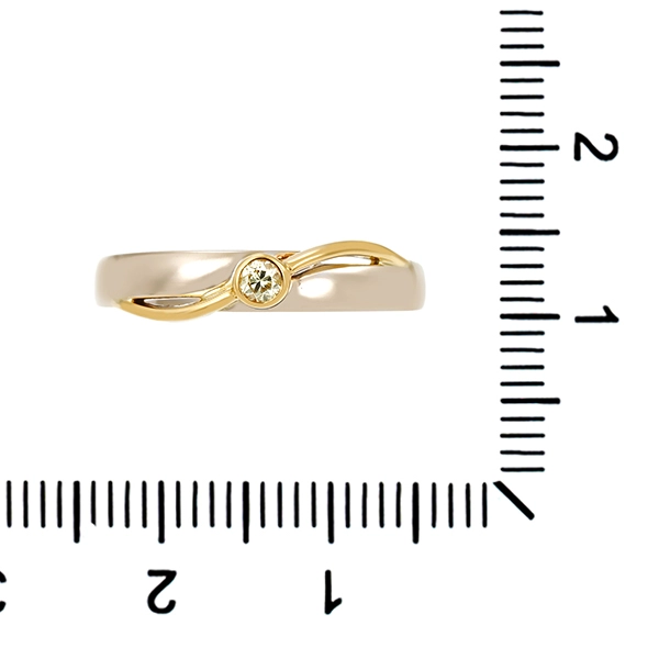 Diamantring, 18K, Gelb-/Weißgold, Brillant