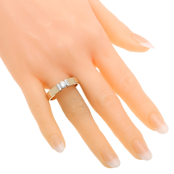 Diamantring, 14K, Gelb-/Weißgold, Brillant 0,45 ct