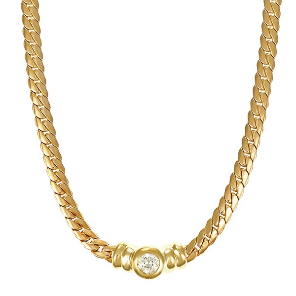 Collier, 14K, Gelbgold, Brillant