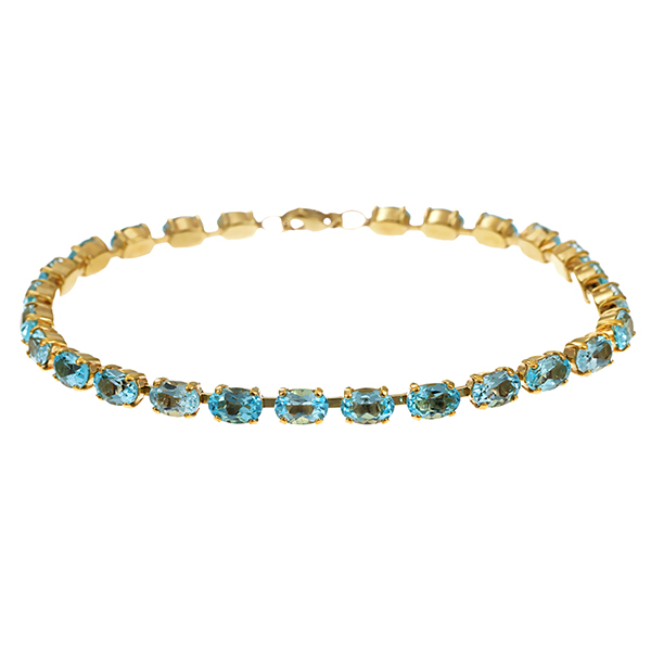 Armband, 8K, Gelbgold, Blautopas