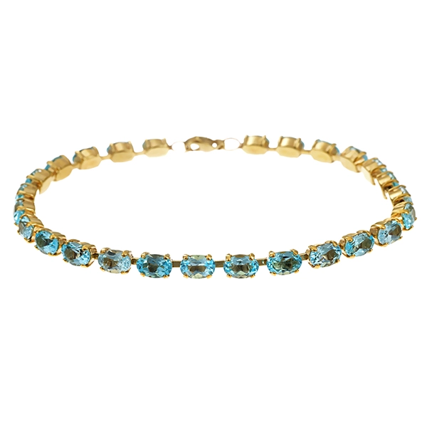 Armband, 8K, Gelbgold, Blautopas