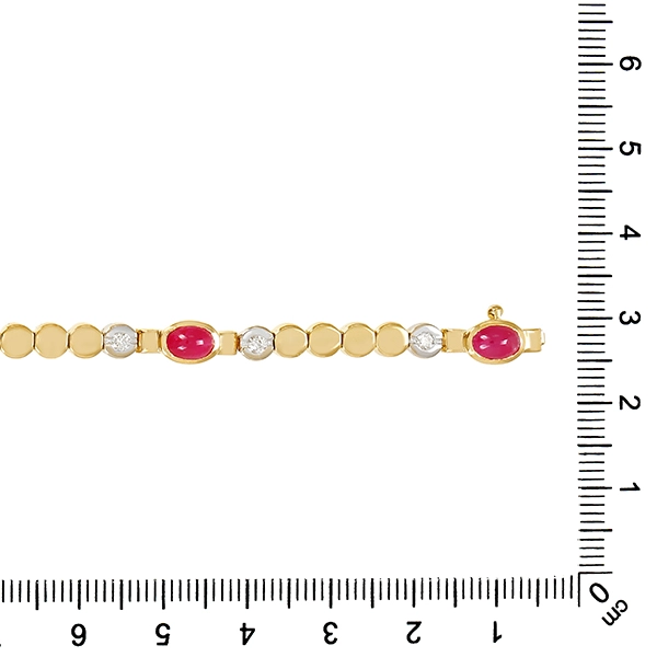 Armband, 18k, Gelbgold, Brillant, Rubin