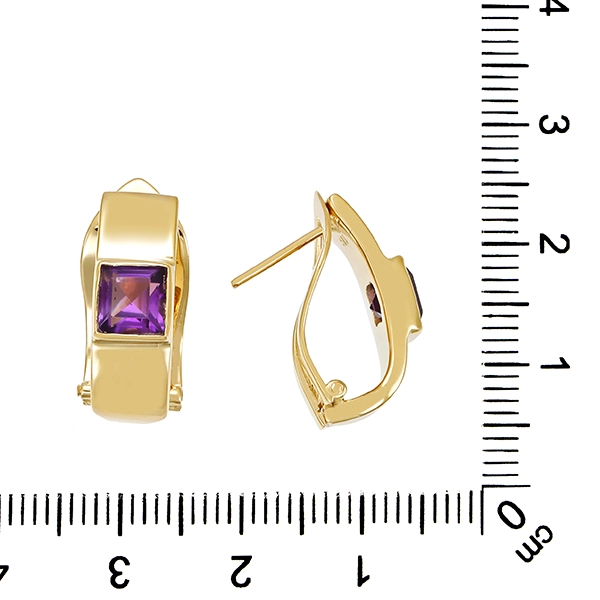 Clip-Stecker, 14K, Gelbgold, Amethyst