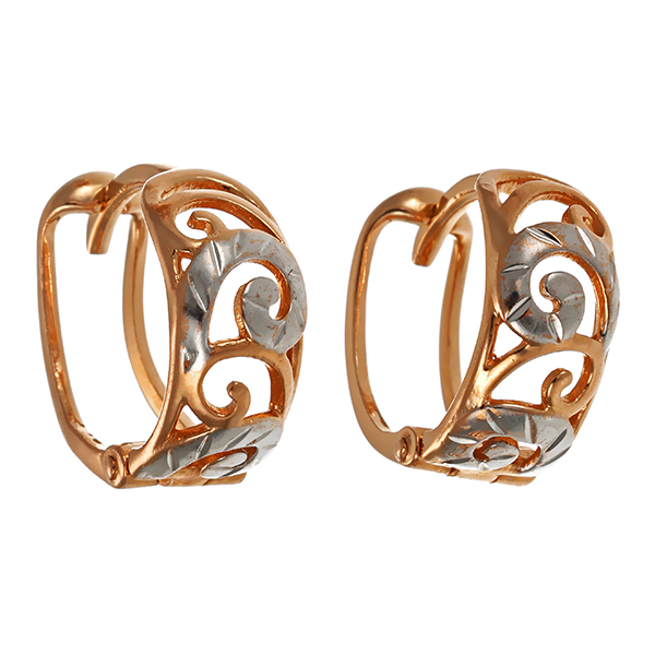 Creolen, 14K, Weißgold, Rotgold