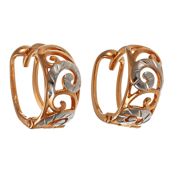 Creolen, 14K, Weißgold, Rotgold