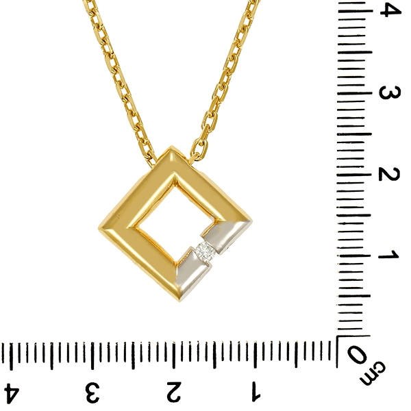 Collier, 18K, Gelb-/Weißgold, Brillant