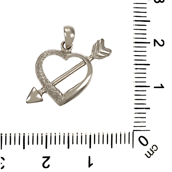 Anhänger, 18K, Weißgold, Herz
